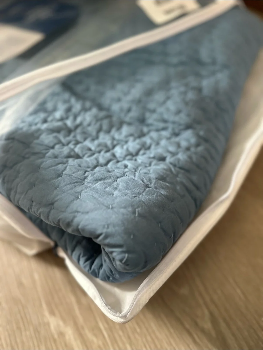The Company Store Cotton Voile Quilt Twin Smoke Blue NWT Retail $224